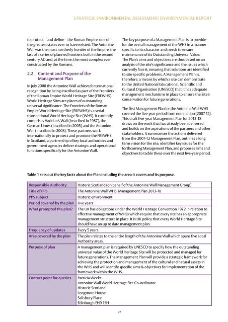 The Antonine Wall Management Plan 2013-18 - Glasgow City Council