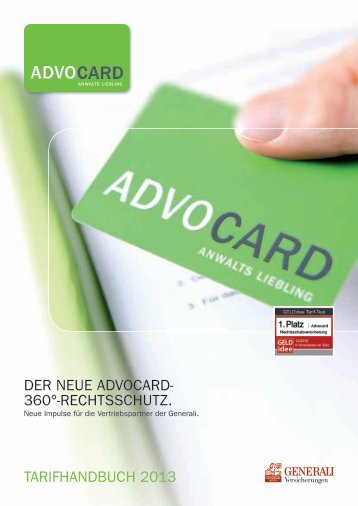 tArIFhAnDBuCh - ADVOCARD Rechtsschutzversicherung