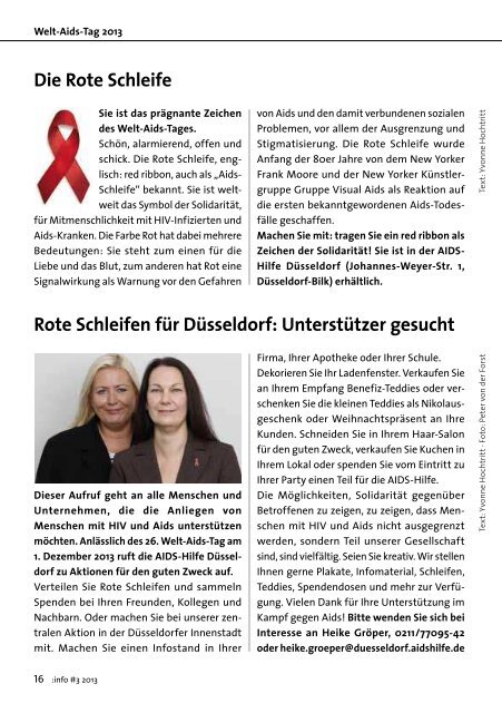 Welt-Aids-Tag 2013 Neues Projekt für Kinder HIV und ... - Aids-Hilfe