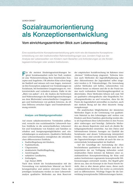 Sozialraumorientierung als Konzeptionsentwicklung - ErzieherIn.de