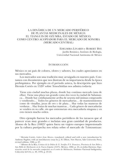 La dinÁmica de Un mercado PeriFérico de PLanTas medicinaLes ...