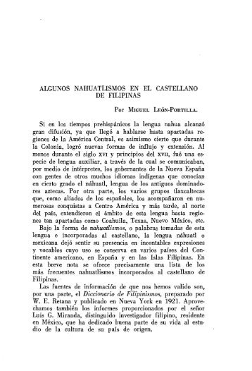 por una parte, el Diccionario de Filipinismos, preparado por