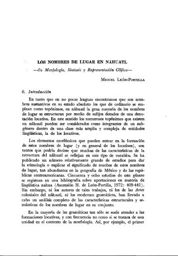 los nombres de lugar en nahuatl - Instituto de Investigaciones ...