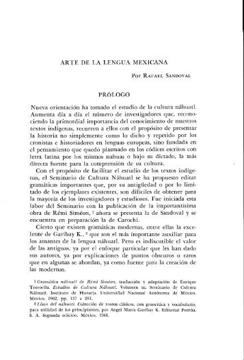 ARTE DE LA LENGUA MEXICANA Por RAFAEL SANDOVAL ...