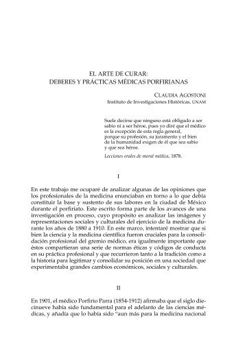 El arte de curar: deberes y prácticas médicas porfirianas