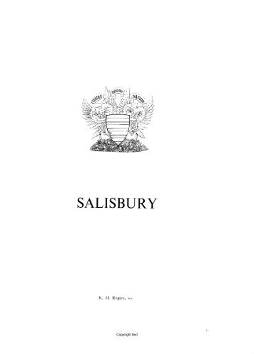 Salisbury by K.H. Rogers - The BRITISH HISTORIC TOWNS ATLAS
