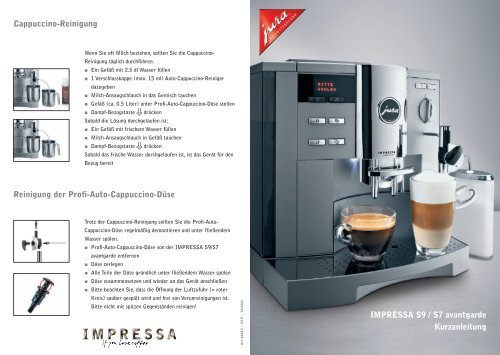 IMPRESSA S9 S7 avantgarde Kurzanleitung Esperanza