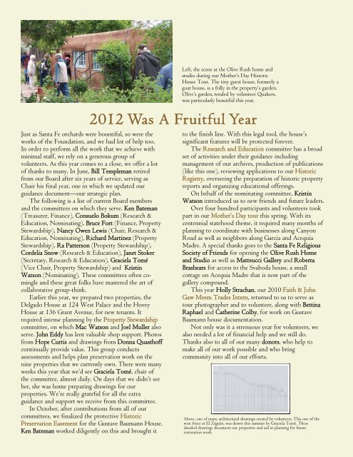 Newsletter November 2012 - Historic Santa Fe Foundation