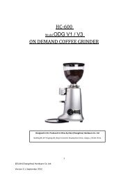 HC-600 Model ODG V1 / V3 ON DEMAND COFFEE GRINDER