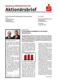 Aktionärsbrief 1 / 2013 - Sparkasse Mittelholstein AG