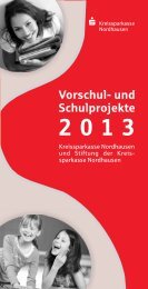 und Schulprojekte 2013 - Kreissparkasse Nordhausen