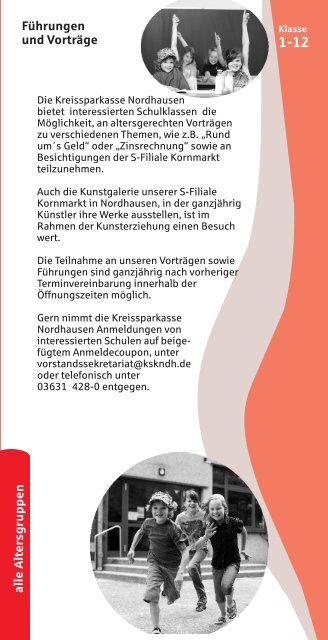 und Schulprojekte 2013 - Kreissparkasse Nordhausen