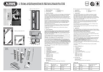 und Bedienungsanleitung für ABUS Fenster-Universalschloss FTS ...