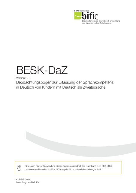 Beobachtungsbogen BESK-DaZ - Bifie