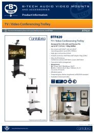 BTF820 TV / Video Conferencing Trolley - B-Tech Audio Video ...