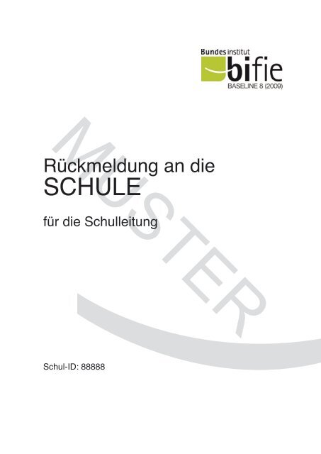 Bildungsstandards Baseline Muster Schulbericht - Bifie