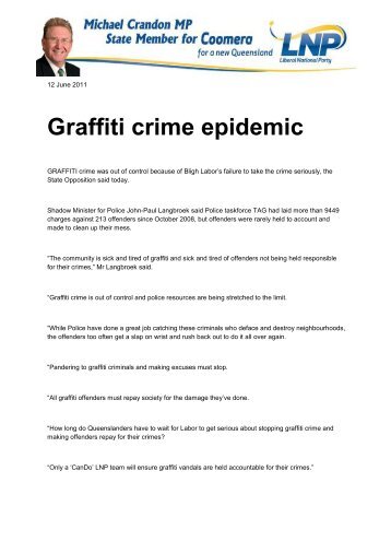 Graffiti crime epidemic - Crandon for Coomera