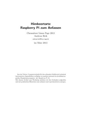 Handout zum Raspberry Pi Workshop - Chemnitzer Linux-Tage 2014
