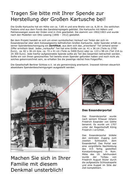GroÃen Kartusche - Gesellschaft Berliner Schloss eV