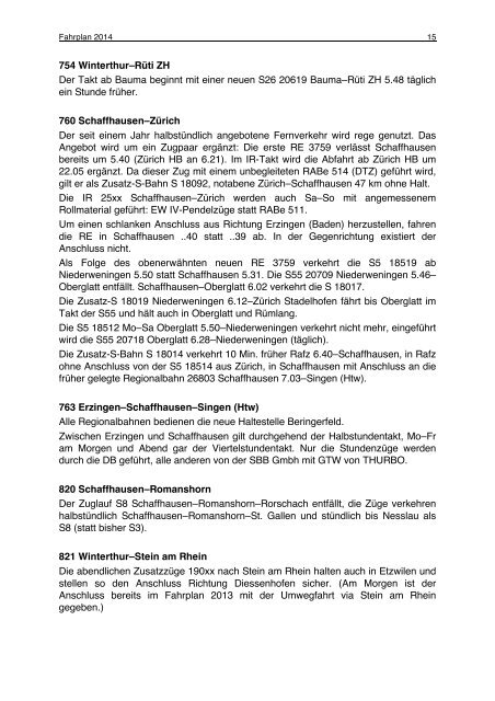 Der Fahrplan 2014