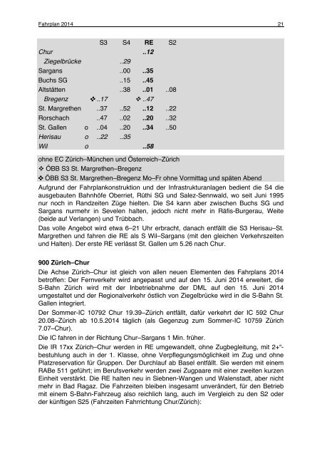 Der Fahrplan 2014