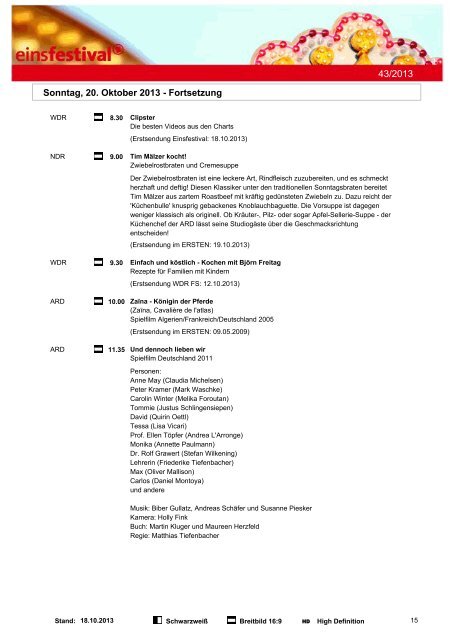 Programmwoche 43/2013 - ARD.de