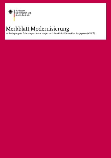 Merkblatt Modernisierung - Bafa