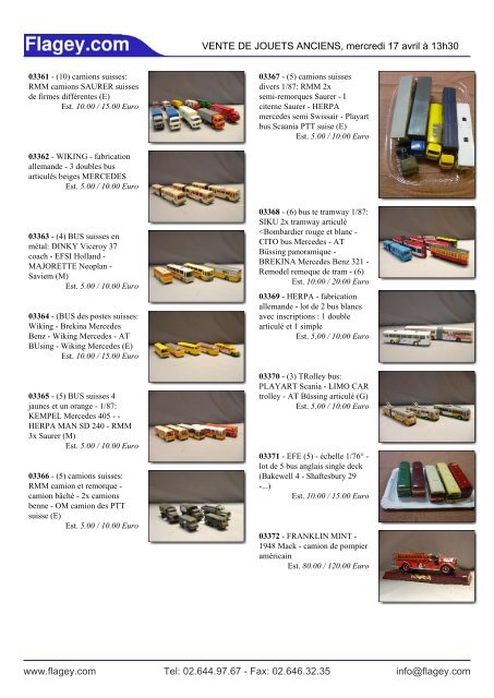 VENTE DE JOUETS ANCIENS, mercredi 17 avril ... - Auction In Europe