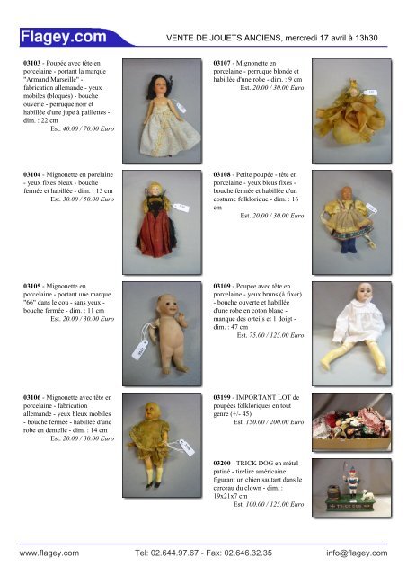 VENTE DE JOUETS ANCIENS, mercredi 17 avril ... - Auction In Europe