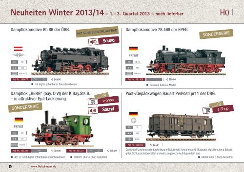 Neuheiten Winter 2013/2014 - Fleischmann