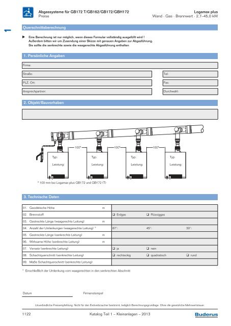 Buderus Gesamt-Preisliste und Rabattliste Katalog Teil 1 - Heizungs ...