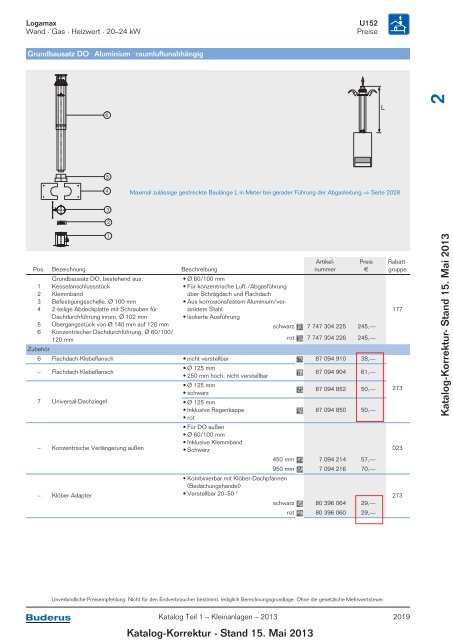 Buderus Gesamt-Preisliste und Rabattliste Katalog Teil 1 - Heizungs ...