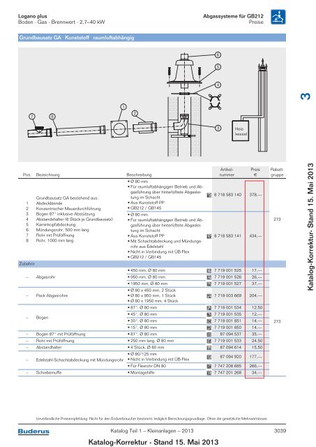 Buderus Gesamt-Preisliste und Rabattliste Katalog Teil 1 - Heizungs ...