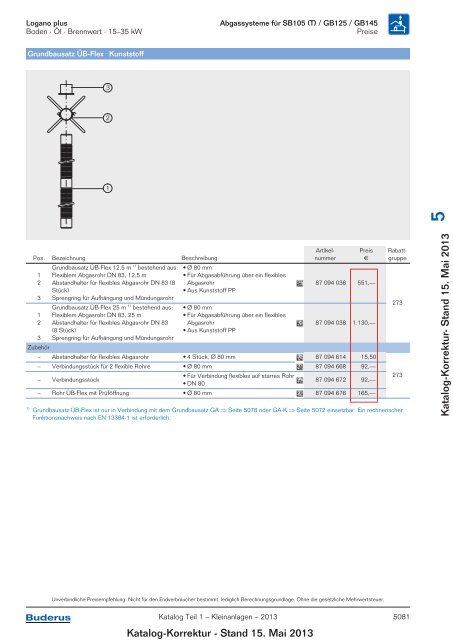 Buderus Gesamt-Preisliste und Rabattliste Katalog Teil 1 - Heizungs ...