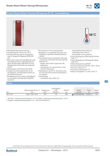 Buderus Gesamt-Preisliste und Rabattliste Katalog Teil 1 - Heizungs ...