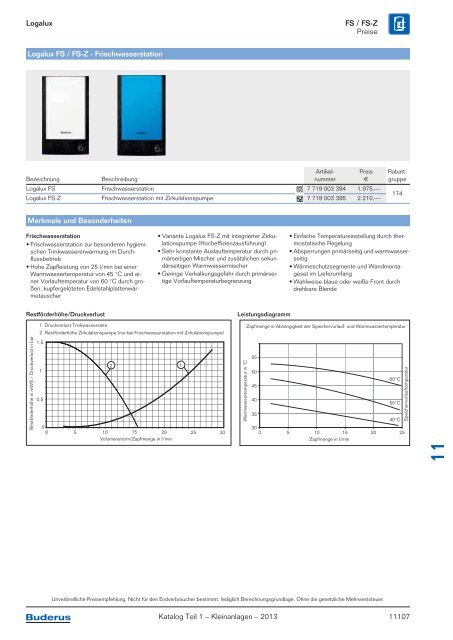 Buderus Gesamt-Preisliste und Rabattliste Katalog Teil 1 - Heizungs ...