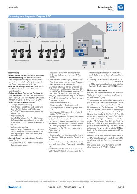 Buderus Gesamt-Preisliste und Rabattliste Katalog Teil 1 - Heizungs ...