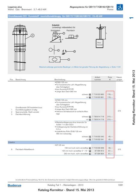 Buderus Gesamt-Preisliste und Rabattliste Katalog Teil 1 - Heizungs ...