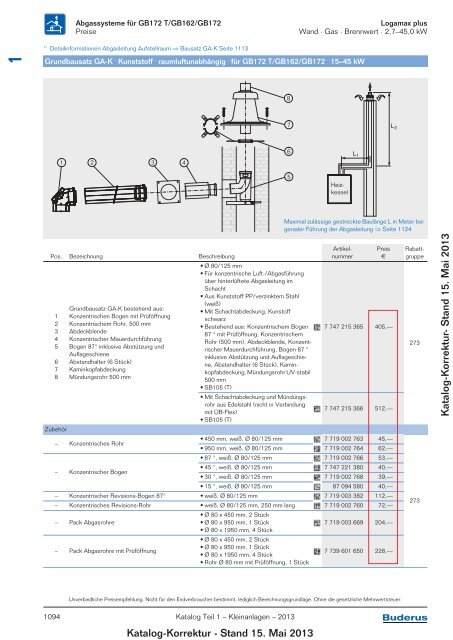 Buderus Gesamt-Preisliste und Rabattliste Katalog Teil 1 - Heizungs ...