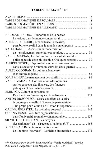 CunoaÅtere, Interes Responsabilitate ... - Institutul de Istorie