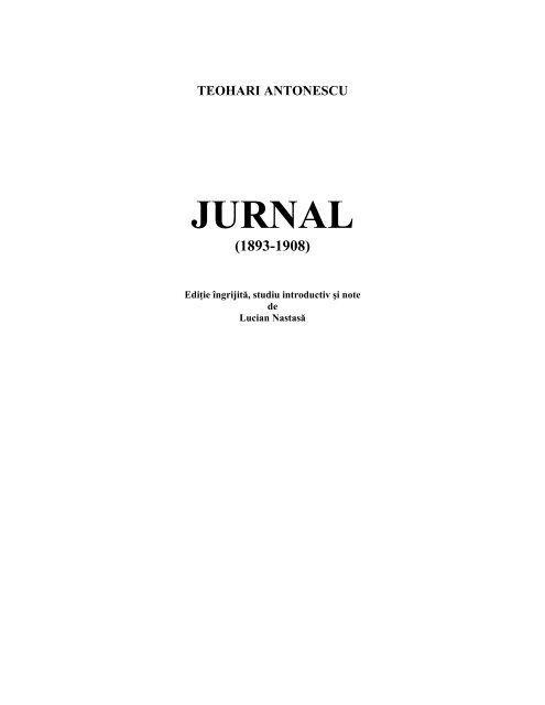 teohari antonescu jurnal - Institutul de Istorie