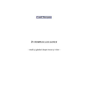 ÃN TEMPLUL LUI JANUS - Institutul de Istorie
