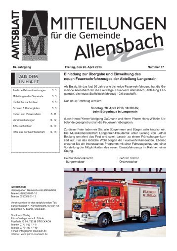 Ausgabe 26. April 2013 - KW 17 - Allensbach