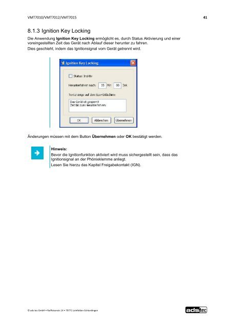 Betriebsanleitung VMT7010/7012/7015 - ads-tec