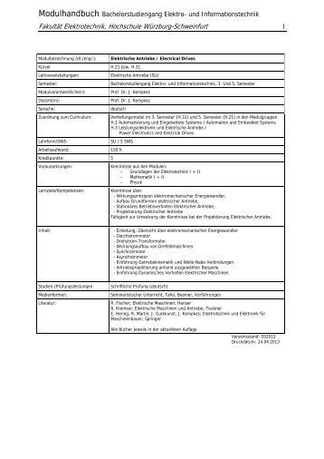 Elektrische Energietechnik - Hochschule für angewandte ...