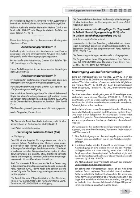 Mitteilungsblatt Nr. 35 vom 29.08.2013 - Forst in Baden