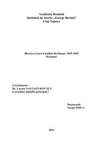 Rezumat Limba romana Sergiu SOICA.pdf - Institutul de Istorie