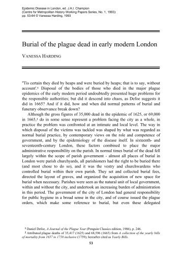Burial of the plague dead in early modern London