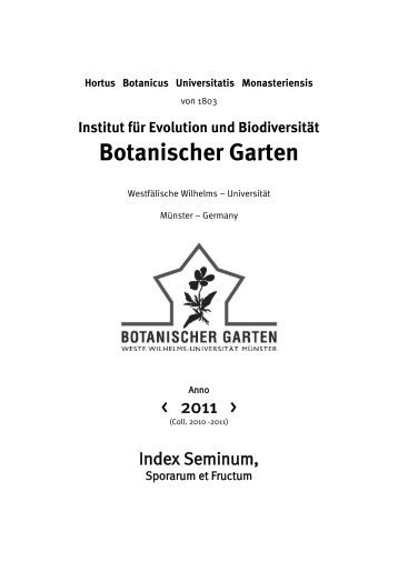 Hortus Botanicus Universitatis Monasteriensis - Botanischer Garten ...
