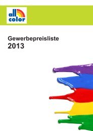Gewerbepreisliste - all-color F. Windisch GmbH